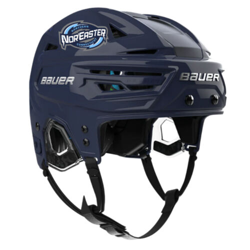 Nor'Easter Youth Hockey BAUER RE-AKT 155 HELMET w/ Helmet Decals & Player Number Thumbnail