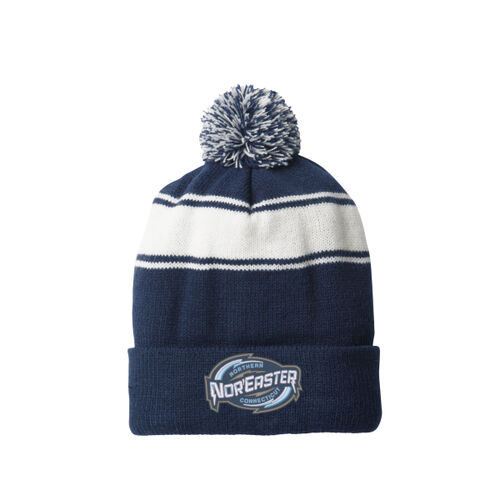 Nor'Easter Youth Hockey - Stripe Pom Pom Beanie Thumbnail